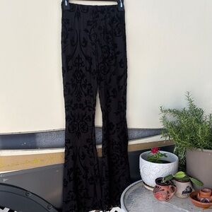 12th Tribe Black Velvet Floral Pants